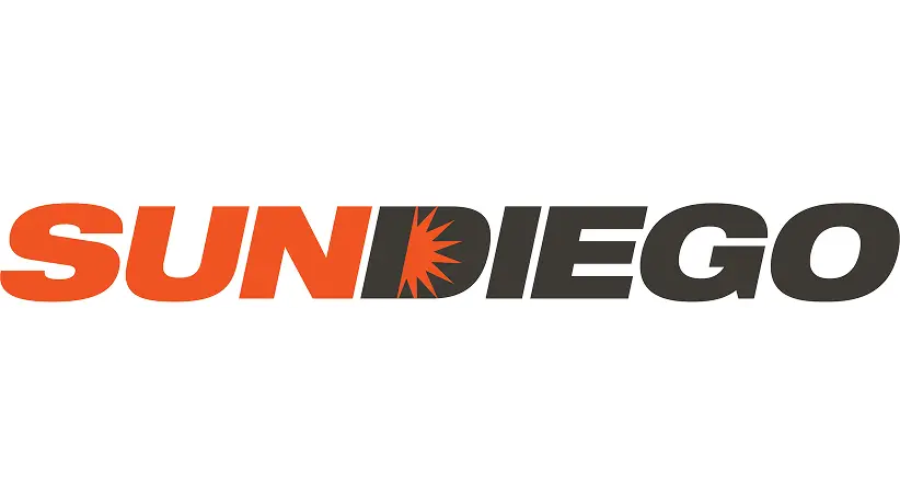 Bright Sun Diego logo featuring bold orange and black text on a white background.