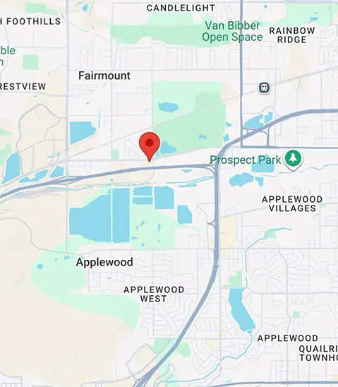 Map showing the location of Ace Express Coaches near Applewood and Prospect Park.