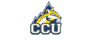 Logo of Colorado Christian University featuring a stylized mountain and a fierce eagle head with "CCU" text.