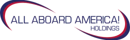 Logo of All Aboard America Holdings featuring the slogan "All Aboard America".