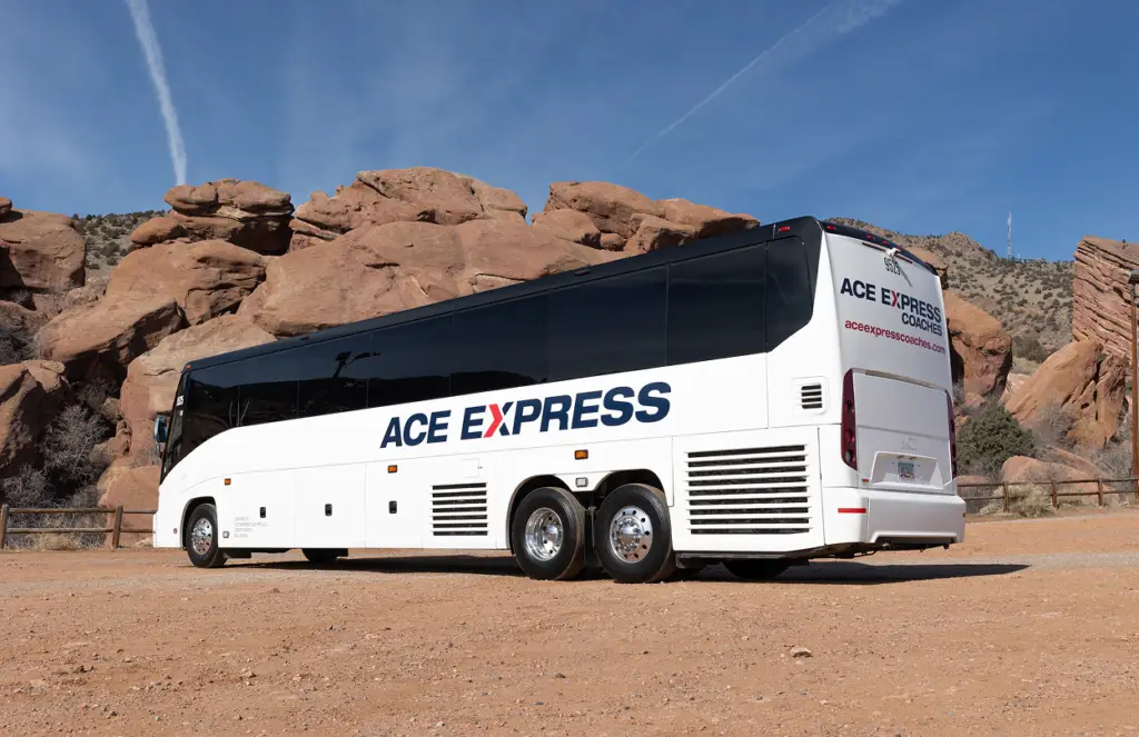Luxury coach bus for group travel and tours.